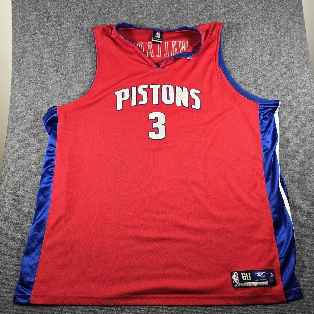 VTG Reebok Detroit Pistons Ben Wallace #3 NBA Swingman Jersey Men's 60 4XL Red